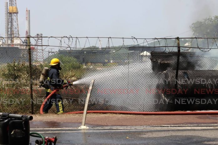 Fire at Piarco build damages firetruck