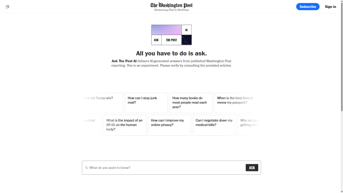 The Washington Post has an AI newsboy to acknowledge all your questions