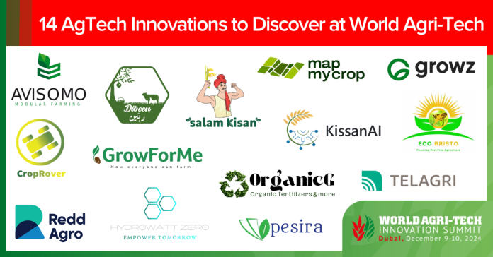 Meet the 14 AgTech originate-usaset to take centre stage at World Agri-Tech MEASA